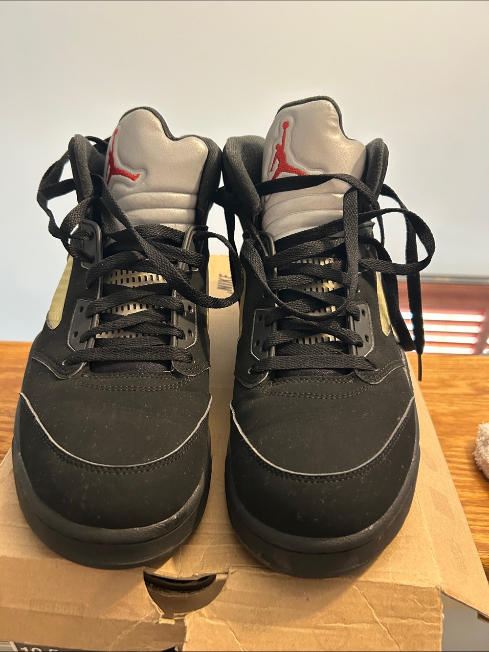 Jordan Black with Silver Tongue and Red Jumpman Men's Sneakers